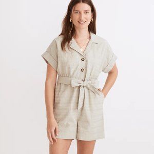 Madewell Seersucker Camp Romper NWT